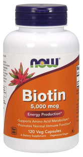 BioTIN बायोटिन 5000 mcg 120 कैप्सूल NOW FOODS